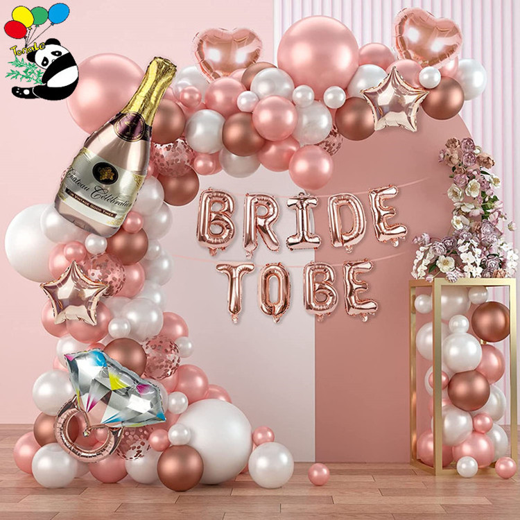 Wholesale Rose Gold White Confetti Birthday Balloons Women Girls Princess Engagement Wedding Birthday Party decorations Balloons