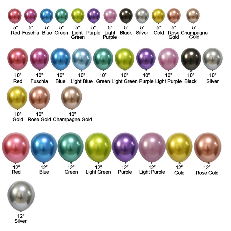 Holiday Party Large Size Metallic Gloss 36 inch balloon Giant latex helium metallic silver gold balloons