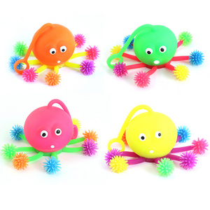 2022 Glowing Led Light Up Toys Octopus Ball Puffer ball with lighT Throw Squeeze Massage Halloween Christmas Toy bouncy ball