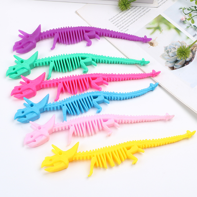 TPR Creative Fidget String Noodle Dinosaur Fossil Decompression Kids Squishy Stress Toys For Kids