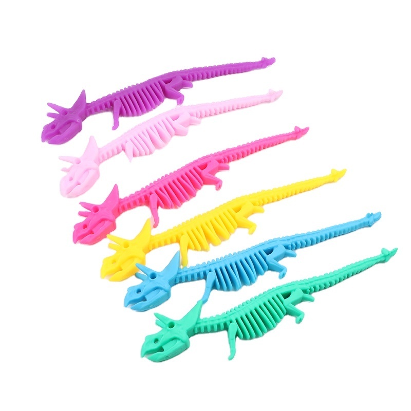 TPR Creative Fidget String Noodle Dinosaur Fossil Decompression Kids Squishy Stress Toys For Kids