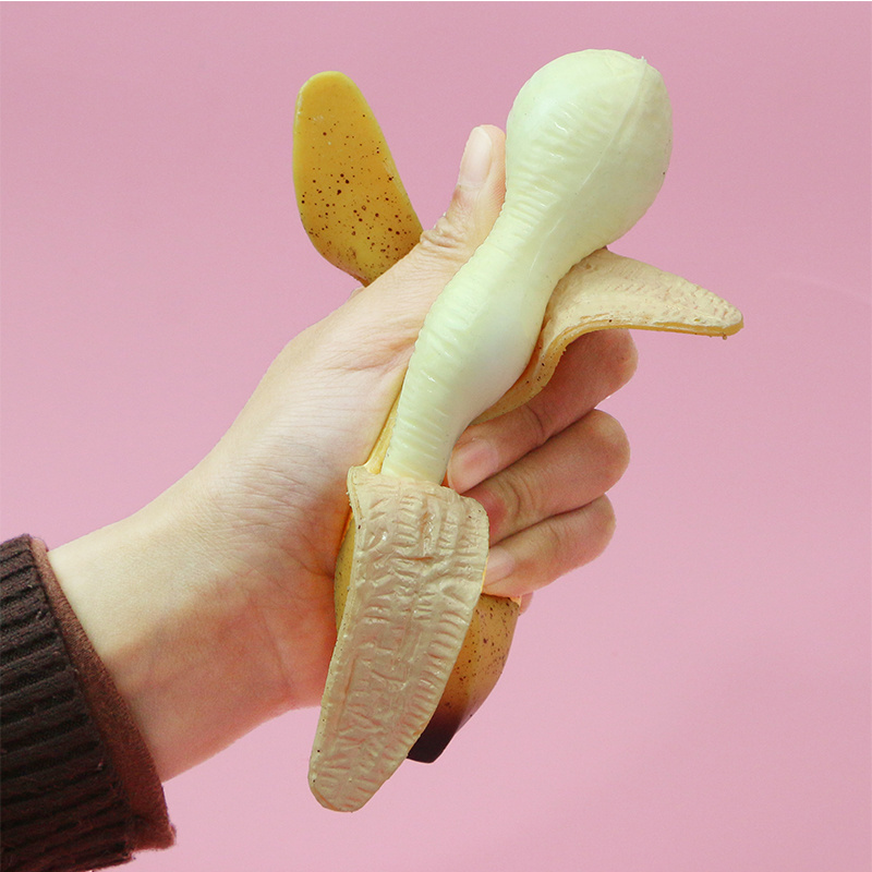 2022 Hot New seller Soft Rubber Banana Stress ball toys Squeezable Sensory Adult Decompression Child Fidgeting Antistress Toy