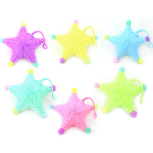 Hot Sale Soft Light Up Star Puffer Ball TPR Flashing Ball Toys For Kids