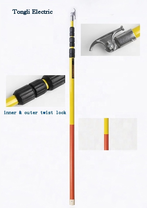 High Voltage FRP fiberglass telescopic Hot Sticks twist lock link sticks operating rods