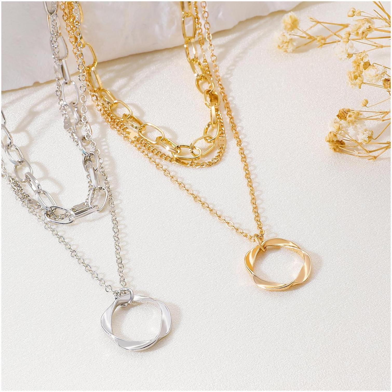 Fashion Jewelry Necklaces Gold Plated Magnetic Non Tarnish Big Black Pearl I Love You Solid Gold Layered Angle Number Necklaces