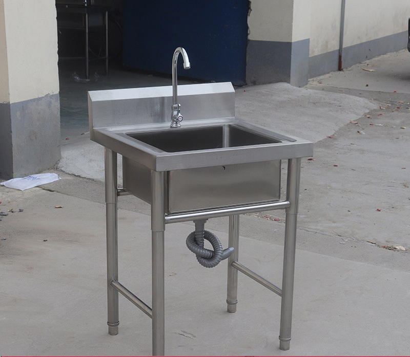 Yantai tongli Hotel restaurant kitchen equipment free standing heavy duty Single double bowl Stainless steel sink