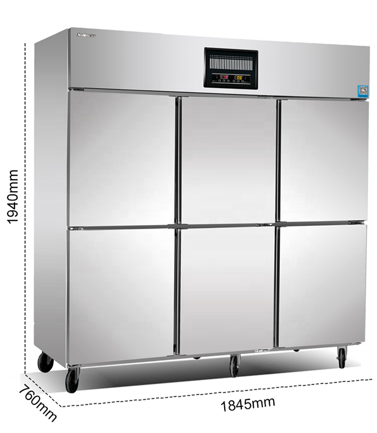 Professional Kitchen Fridge 4 Door Chiller Freezer Hotel Equipment Kitchen Refrigerator Commercial Freezers Refrigerators