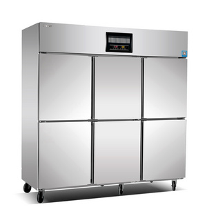 Yantai tongli freezer hotel kitchen restaurant 6 doors stainless steel commercial kitchen refrigerator