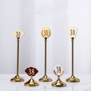 Yantai tongli metal restaurant menu holder stainless tables gold stand table number holders