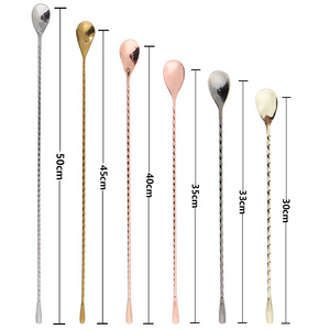 New Arrival Metal Cocktail Spoon Stainless Steel Bar Tool Accessories Cocktail Picks Stainless Steel Sticks Mixing Spoon