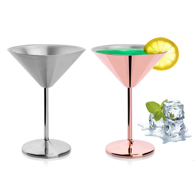 rose gold wine cup goblet stainless steel coupe martini cocktail glasses