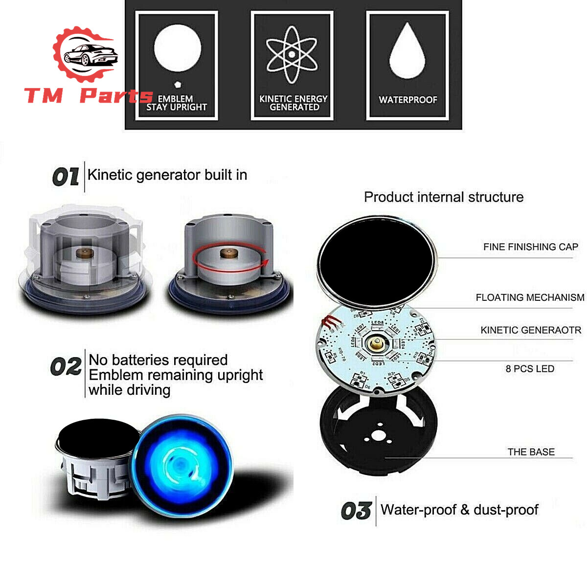 4PCS 68mm Led Floating Wheel Center Caps Cover Logos For BMW Floating Wheel Center Caps Center Wheel Caps Floating