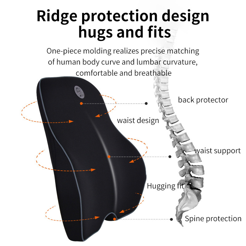 Car Waist Rest Headrest Space Memory Cotton Car Seat Waist Cushion Cushion Back Neck Pillow Combination Set