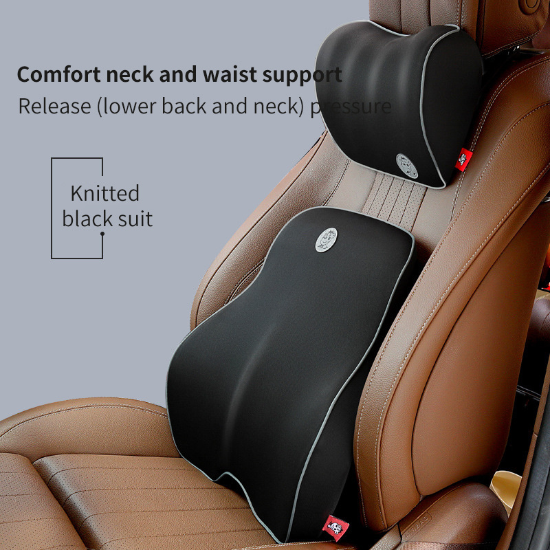 Driver Memory Foam Seat Cushion Car Lumbar Back Support Waist Back Cushion Pillow