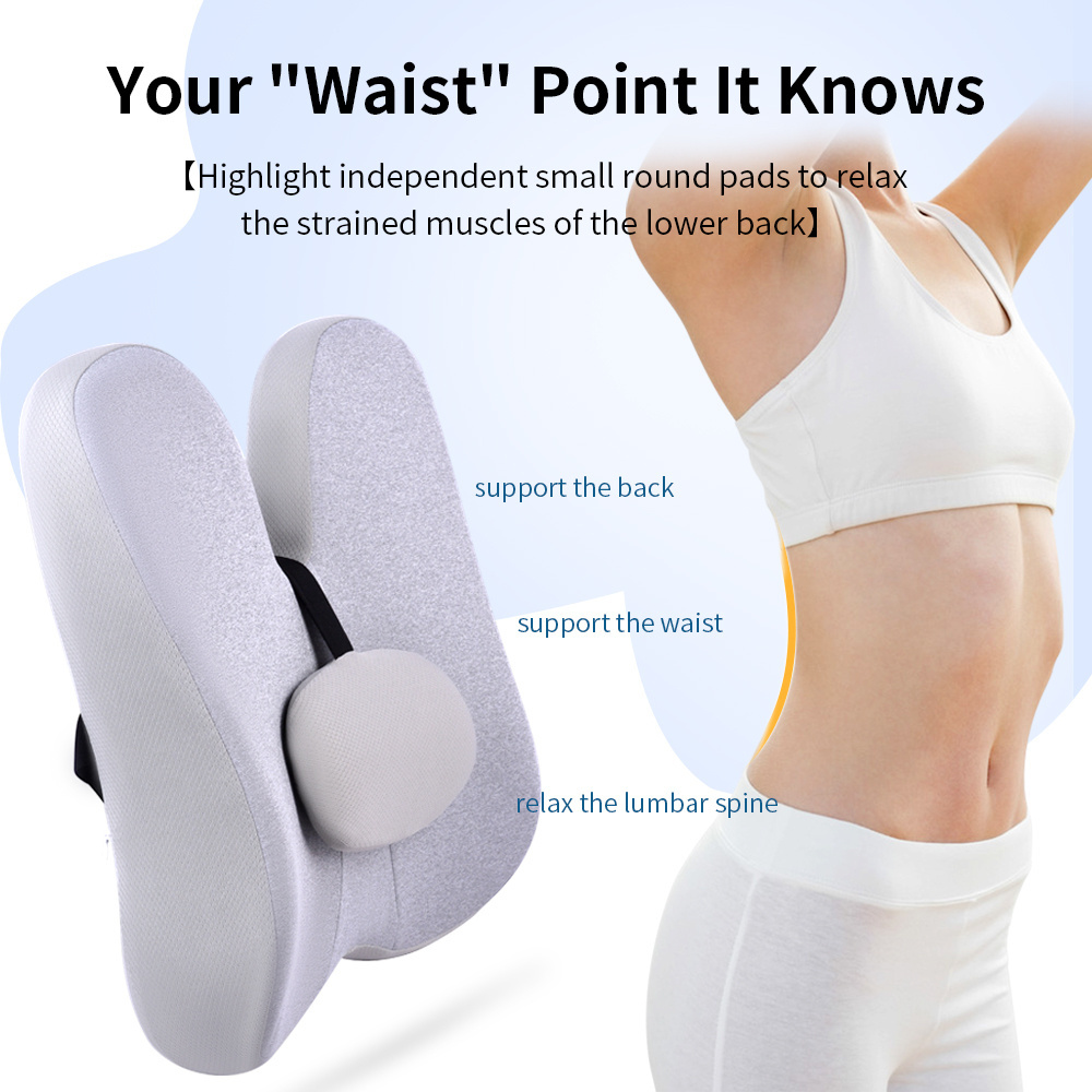 Ergonomic Orthopedic Back Pain Relief Seat Rest Chair Massage Office Car Memory Foam Lumbar Support Back Cushion