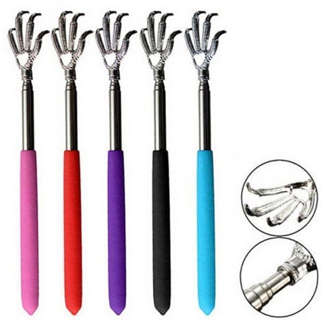 Practical Handy Telescopic Extendable Handheld Stainless Steel Telescopic Scratching Massage Eagle Claw Back Scratcher