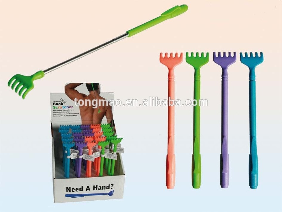 New novelty plastic portable Expandable Telescopic  With Clip Handle Grip Back Scratcher