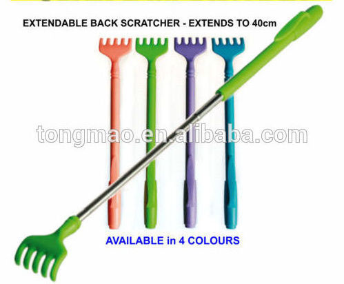 New novelty plastic portable Expandable Telescopic  With Clip Handle Grip Back Scratcher