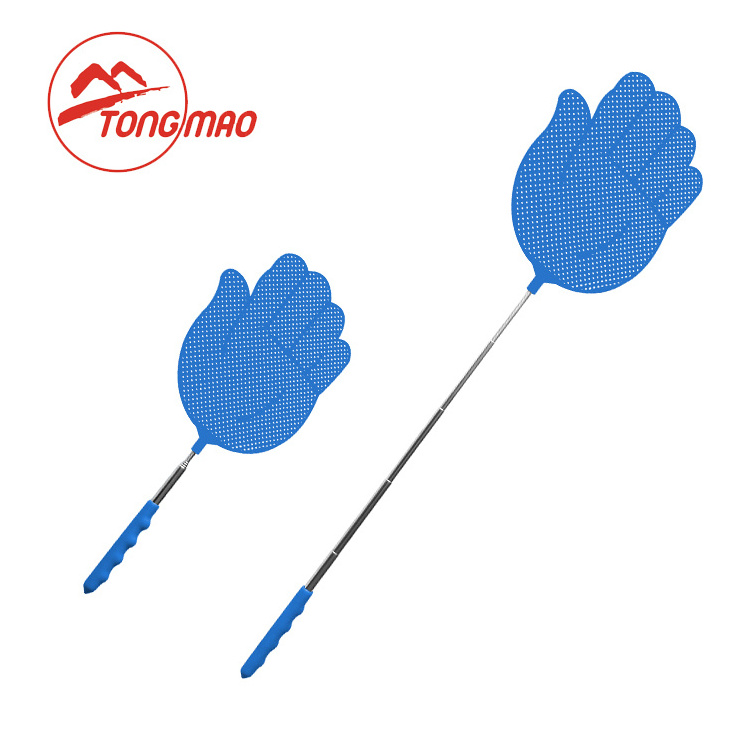 Promotional Price Plastic Extendable Flyswatter Colorful Hand Punch Shapes Flyswatter