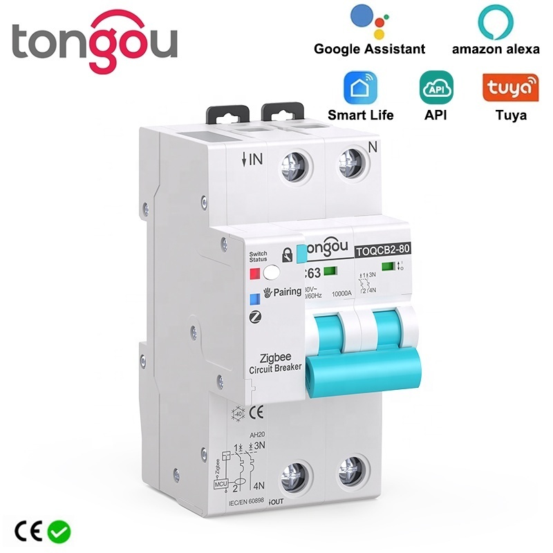 API Tuya 2P Zigbee Smart Circuit Breaker Metering Smart Timer Remote Control Automatic Wireless Interrupter Reclosing Switch