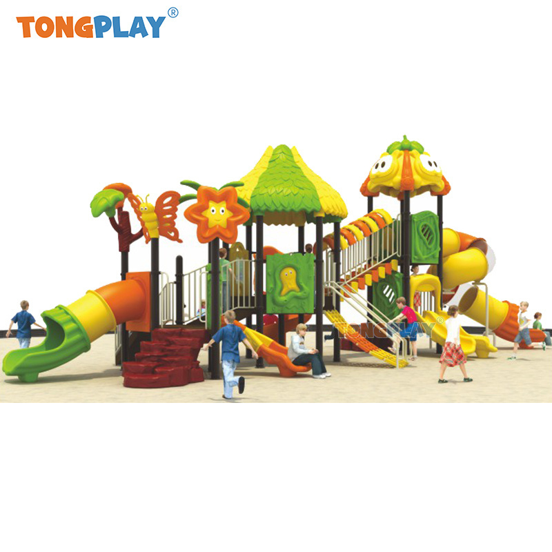 Outdoor Small Slide& Swing for Kids Wooden Corridor Outdoor Playground Adventure Playground Equipment