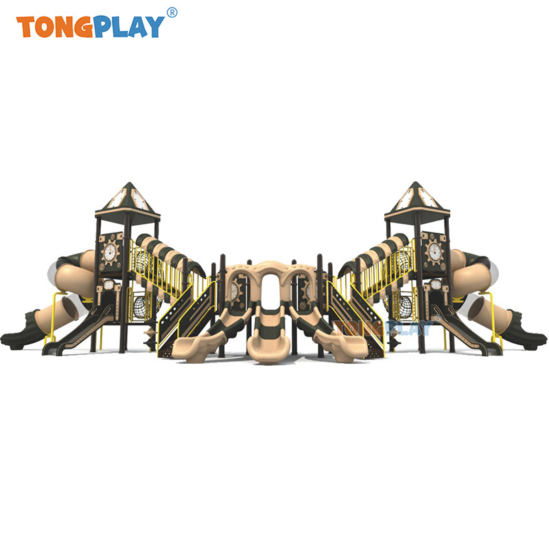 Plastic Amusement Park for Children Outdoor Double Slide Jungle Kid Used Playground Equipment Product for Sale