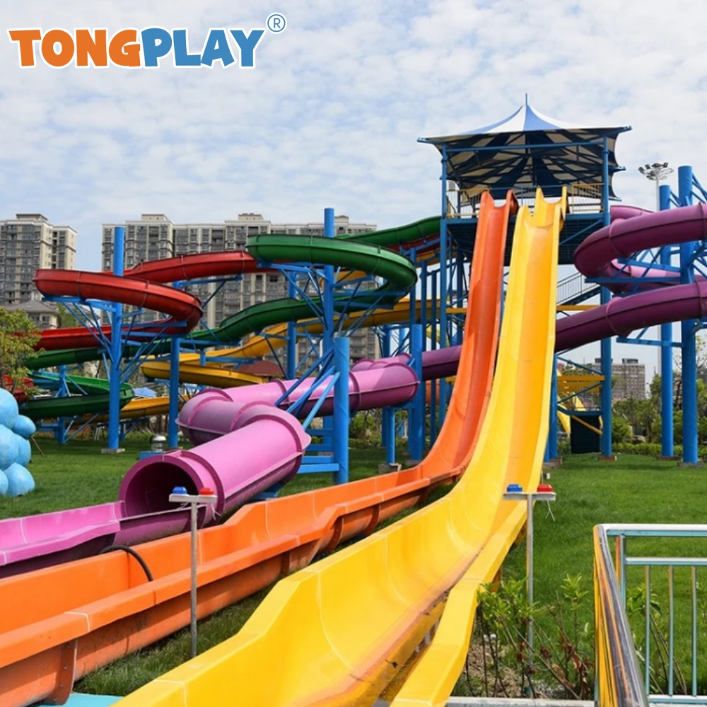 Tong play outdoor Water Park Family ParentChild Interactive Hill Side Combination Slide Swimming Pool Fiberglass Slide Equipment