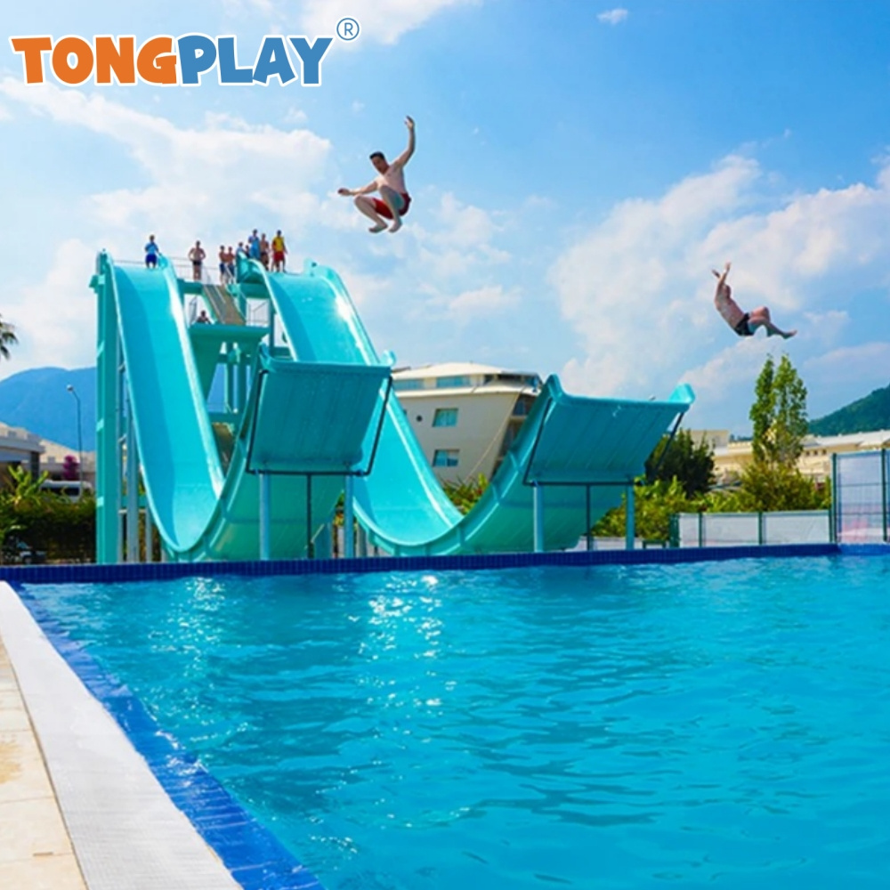 Tong play outdoor Water Park Family ParentChild Interactive Hill Side Combination Slide Swimming Pool Fiberglass Slide Equipment