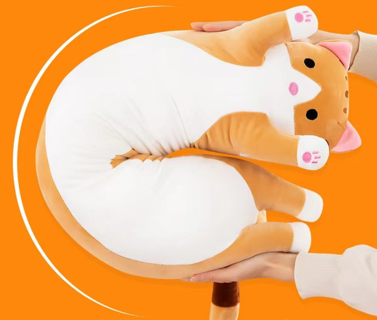 high quality Unstuffed Filling Soft Custom Plush Doll Stuffed Animal Pillow Sleeping Long Cat Plush Toy