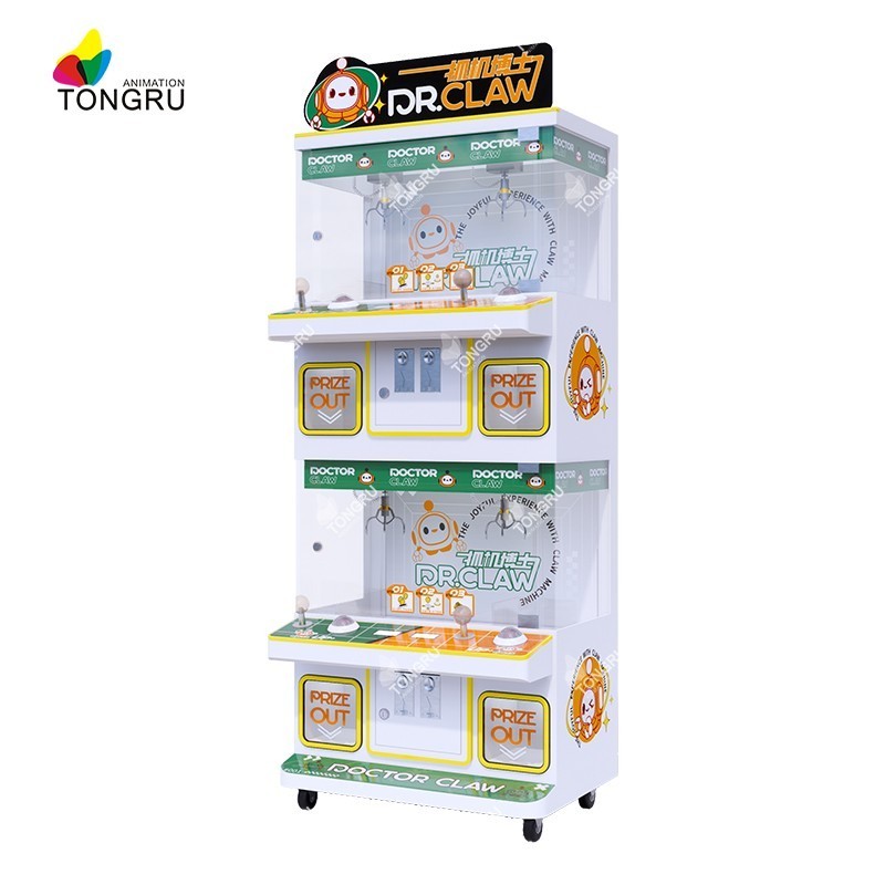 Medium claw machine arcade custom design 100 dollar catcher cute plush doll game white claw crane machine for sale uk