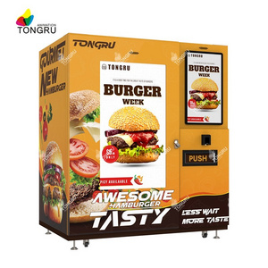 Hamburger roboter vending machine automat hot food pizza cheese burger vending machine fully automatic self powered