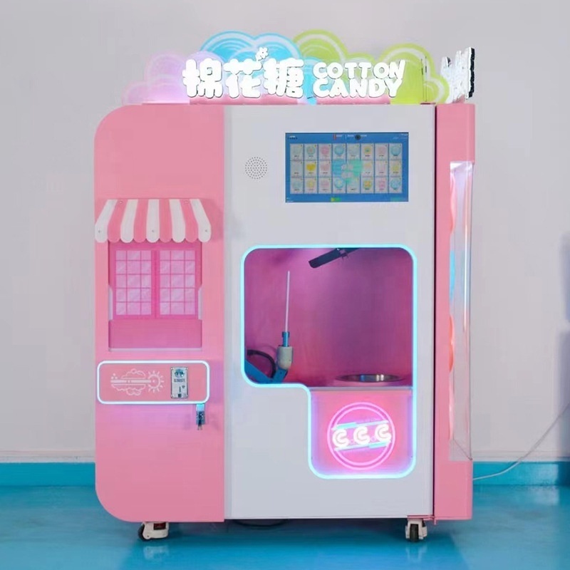 Professional full automatically small flower sugar cotton candy vending machine to make cotton candy