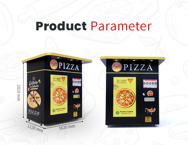 Hot Food Takeaway 24-hour self-service Heating Making Machine Customized Umbrella Pizza Vending Machine with TOP