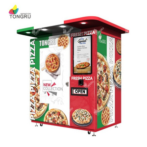 Hot Food Takeaway 24-hour self-service Heating Making Machine Customized Umbrella Pizza Vending Machine with TOP