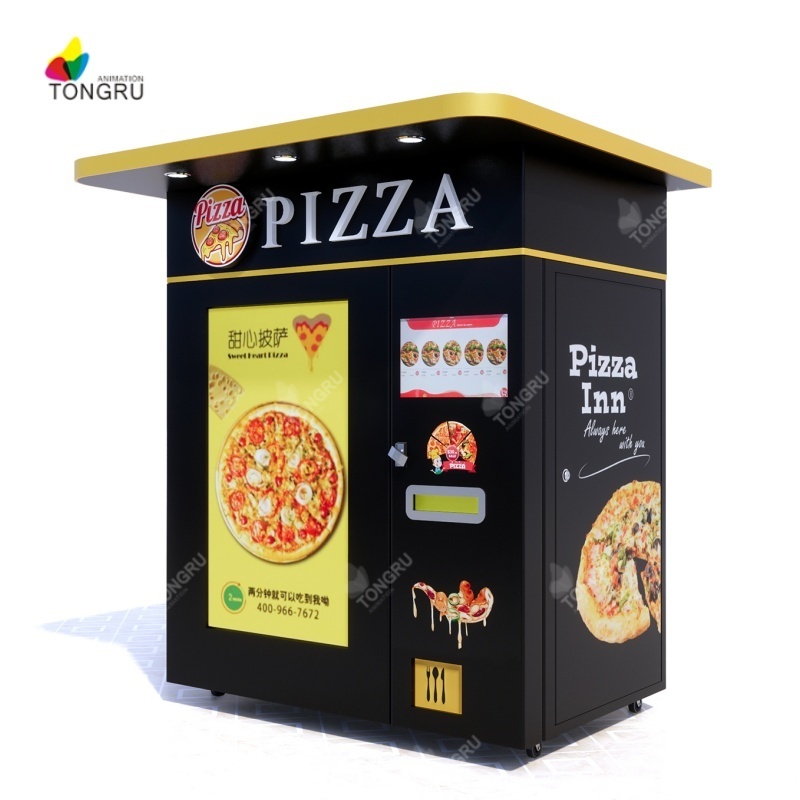 Hot Food Takeaway 24-hour self-service Heating Making Machine Customized Umbrella Pizza Vending Machine with TOP