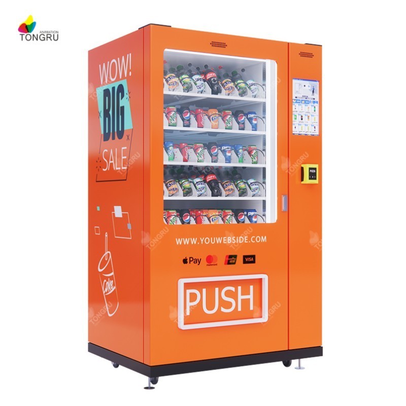 soda fountain drink vending machines retail item 24 hours self-service fully automatic snack vending machine for food and dr