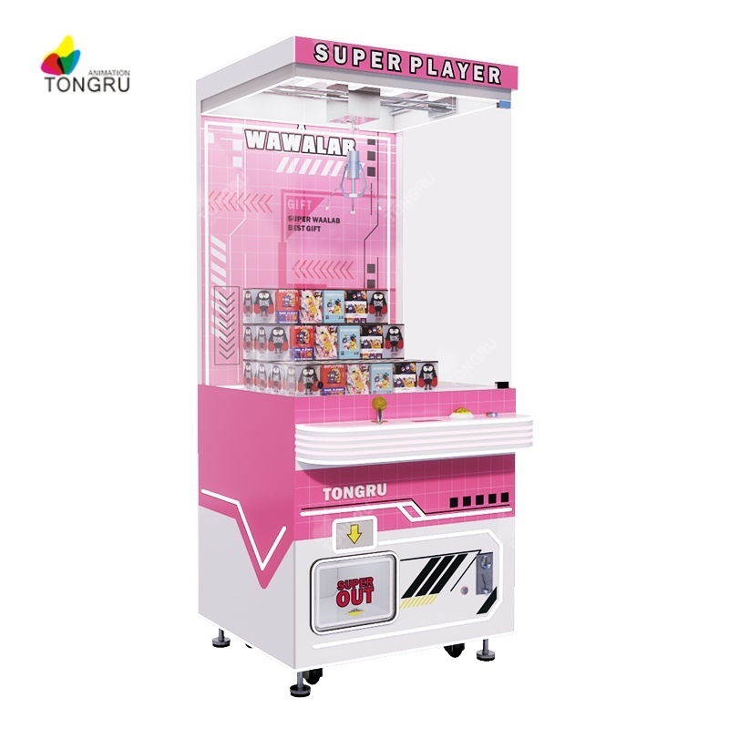 Mini big fun stuffed plush toys crane claw machine arcade indoor games coin operated snack candy vending machine