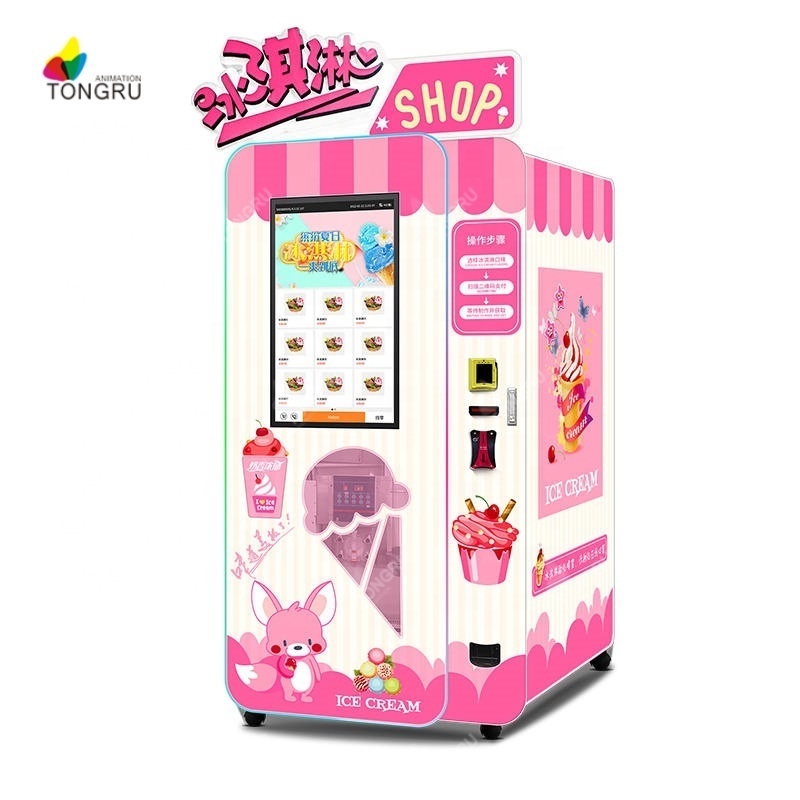 Commercial snack ice cream machines frozen food self service automatic soft ice cream vending machine