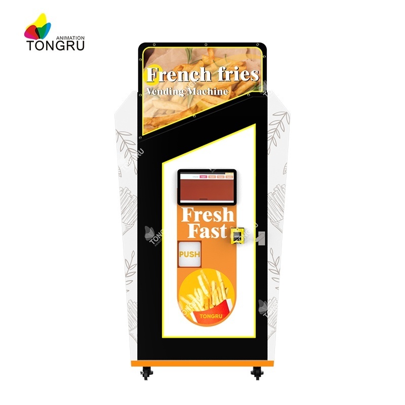 Hot food automatic potato chips pop vending machines fried chicken wings and french fries vending machine