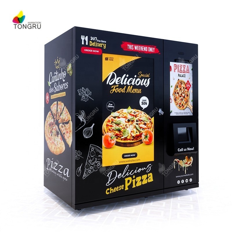 Indoor hot food frozen commercial vending machine automatic smart pizza vending machine