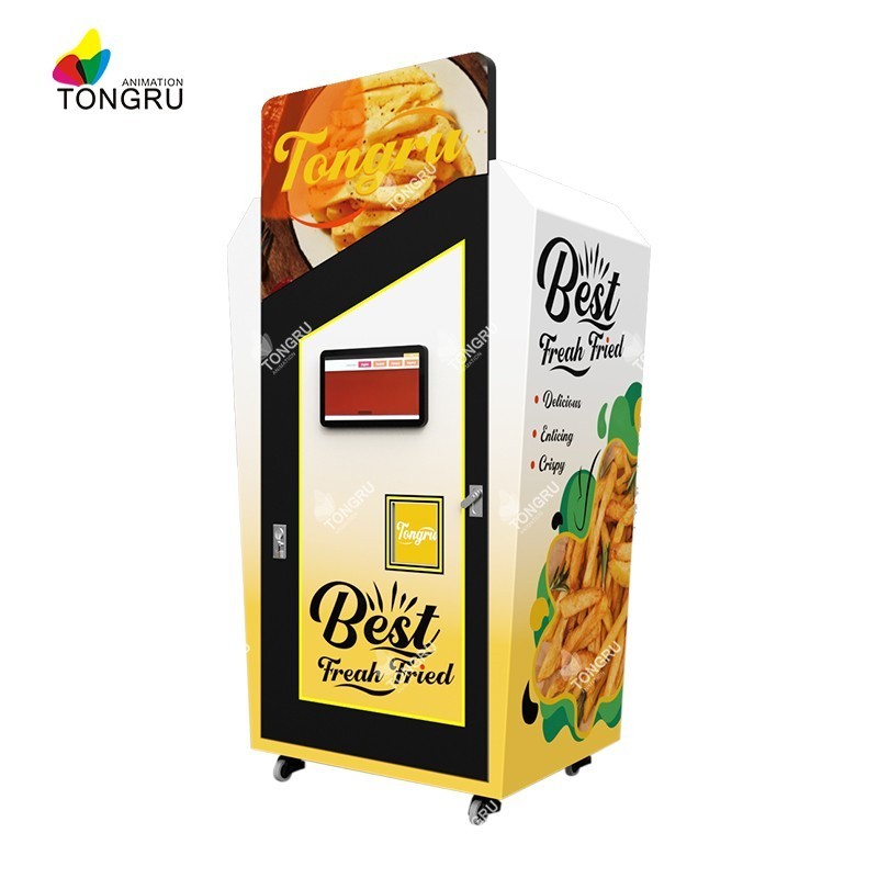 Factory Price Hot Food Fired Chicken And Fry Chip Vending Machine Automatic Robot French Fries Vending Machine For Sale