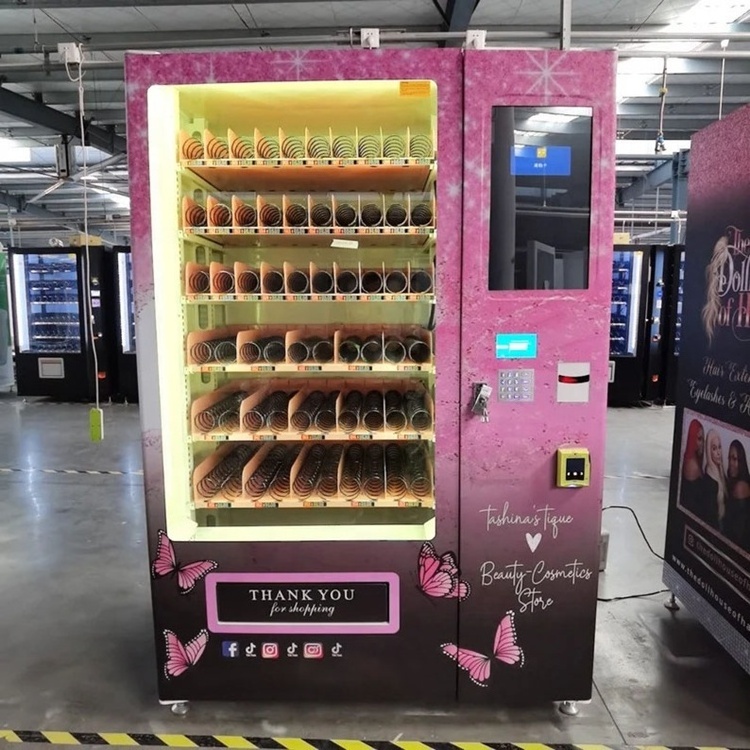 Popular beauty retail items cosmetics combo vending machine wall custom small lash automatic hair eyelash vending machines