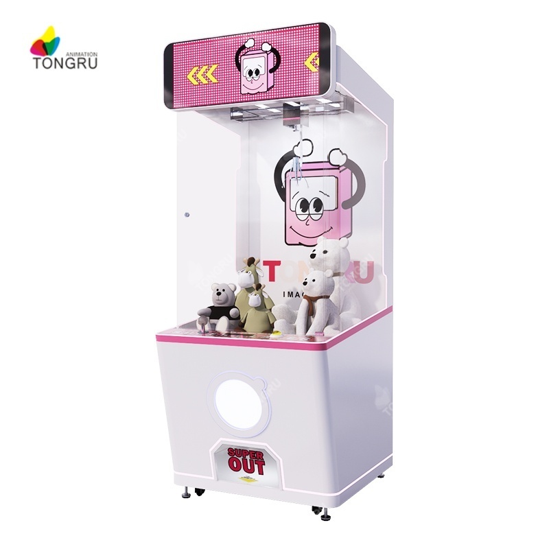 Mini big fun stuffed plush toys crane claw machine arcade indoor games coin operated snack candy vending machine