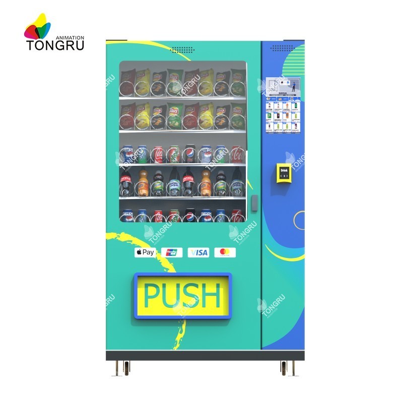 soda fountain drink vending machines retail item 24 hours self-service fully automatic snack vending machine for food and dr