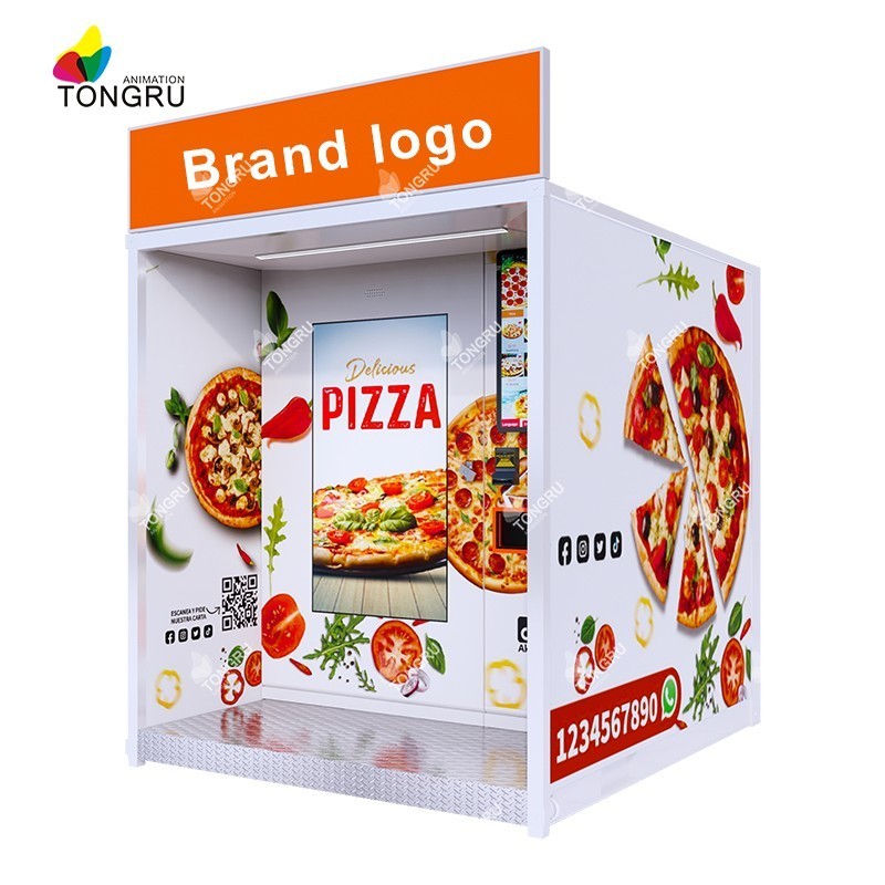 24/7 Self-Service distributeur a pizza making machine outdoor Heating Fast Food automatic pizza vending machine