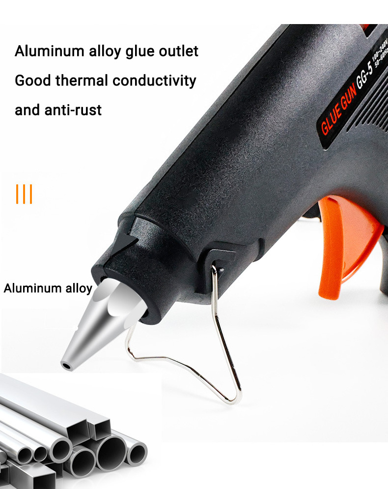 20W power heat capacity glue stick hot melt glue strip aluminum alloy nozzle hot melt glue gun