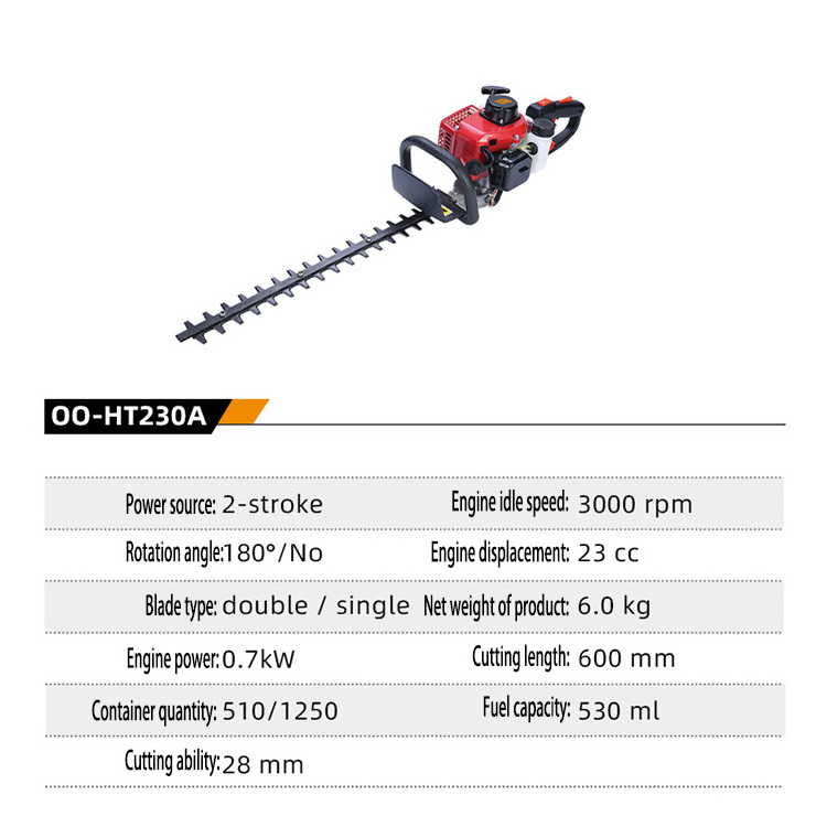 Professional Garden Electric Hedge Trimmer Adjustable Handle Double Edge Blade Gasoline Hedge Trimmer