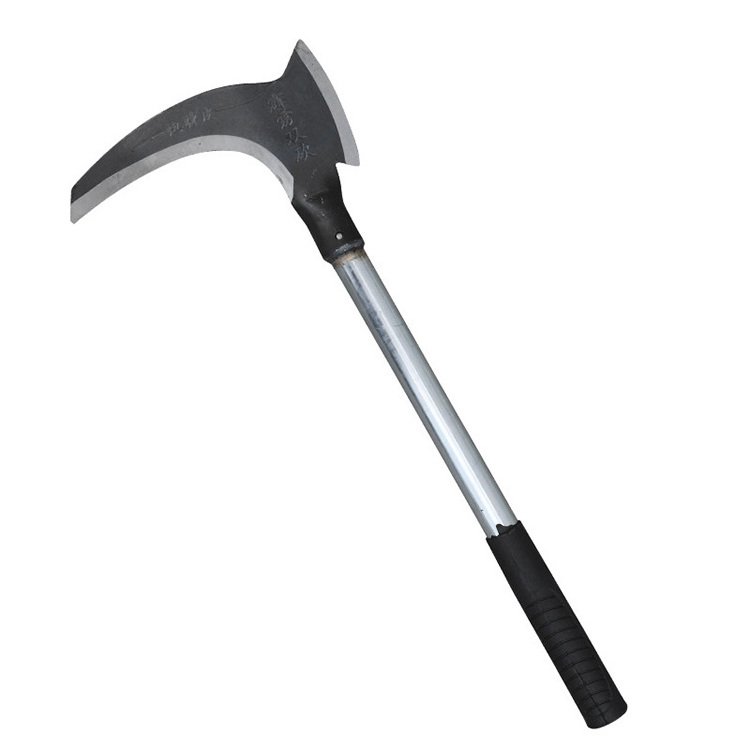 Hot selling agricultural tools all steel sickle with wooden handle sickle double edged dual  purpose sickle