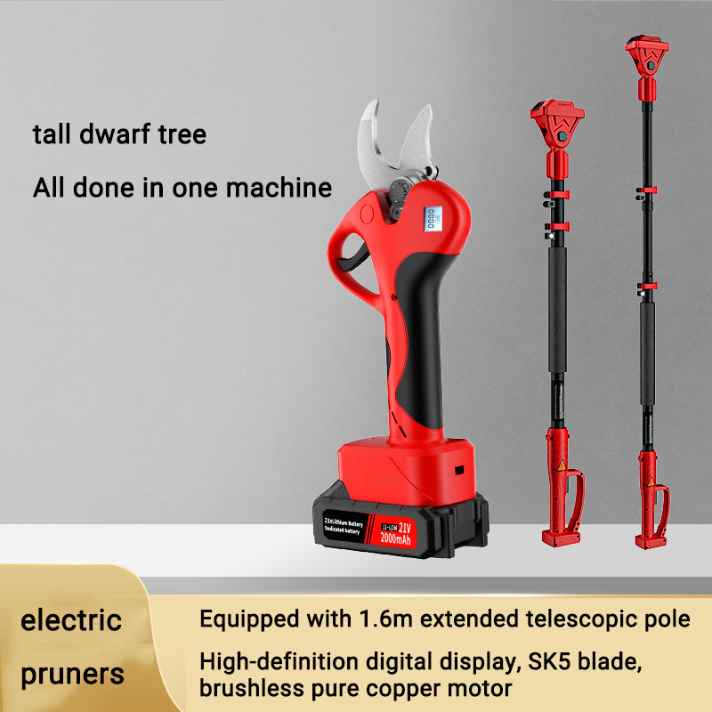 Outdoor Garden Sissor Battery Powered Cordless Branch Pruners Electric Pruners With Extension Pole