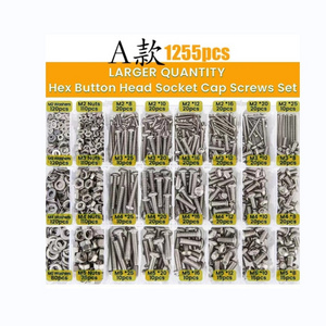 1255pcs M3 M4 M5 is specially supplied stainless steel countersunk head hexagon screw and nut combination Boxed screws